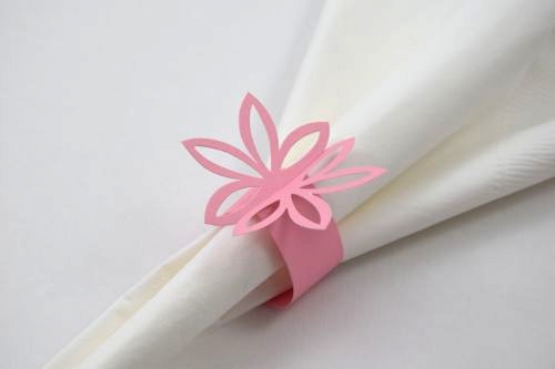 Bodille servietringe - lyserød blomst